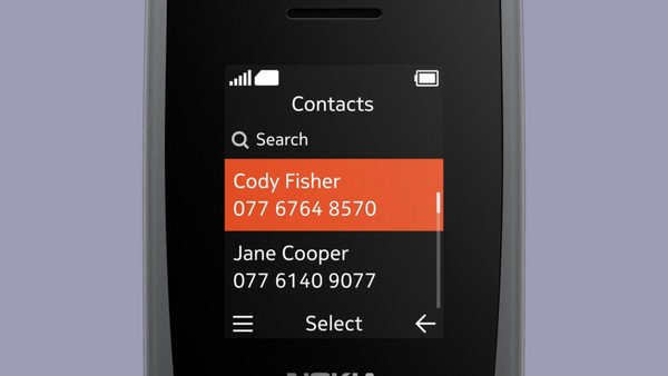 Nokia 105 2023 Dual: Χωρητικότητα
