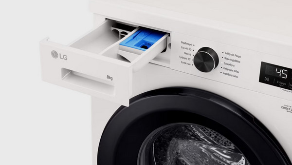 LG F4X1008NWK Πλυντήριο Ρούχων 8kg 1400 Στροφών: Υγιεινή καθαριότητα με λειτουργία ατμού