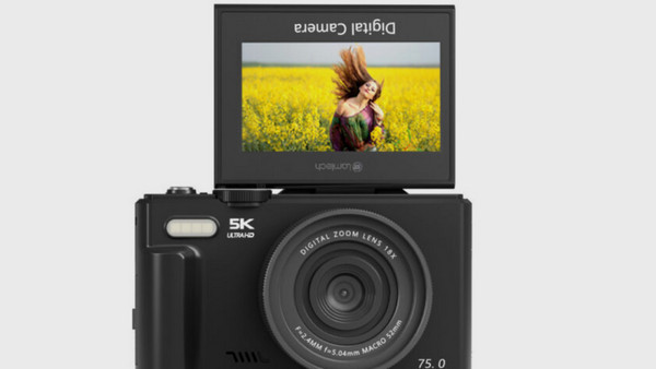 Lamtech 5K Flip Digital Camera Wi-Fi Black: Κινηματογραφική ποιότητα 5K σε βίντεο και φωτογραφίες