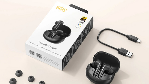 QCY MeloBuds N60 Ακουστικά Bluetooth In Ear Ανθεκτικά στο Νερό Black: Αυτονομία για όλη την ημέρα