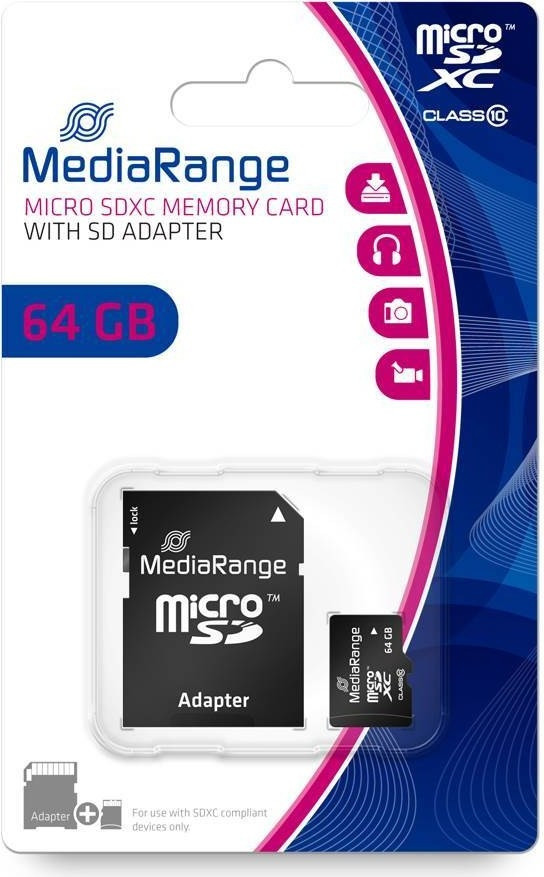 Mediarange MR955 microSDXC 64GB Class 10 + Adapter: Αποθήκευση σε μικρό μέγεθος