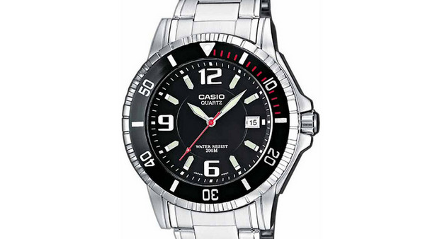 Casio Ανδρικό Ρολόι με Ασημί Μεταλλικό Μπρασελέ MTD-1053D-1AVEF: Οθόνη & αδιαβροχοποίηση