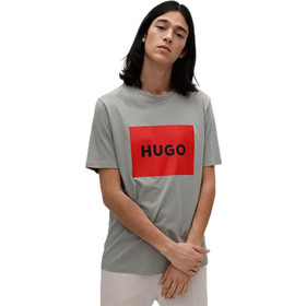 HUGO - Cotton-jersey T-shirt with logo label