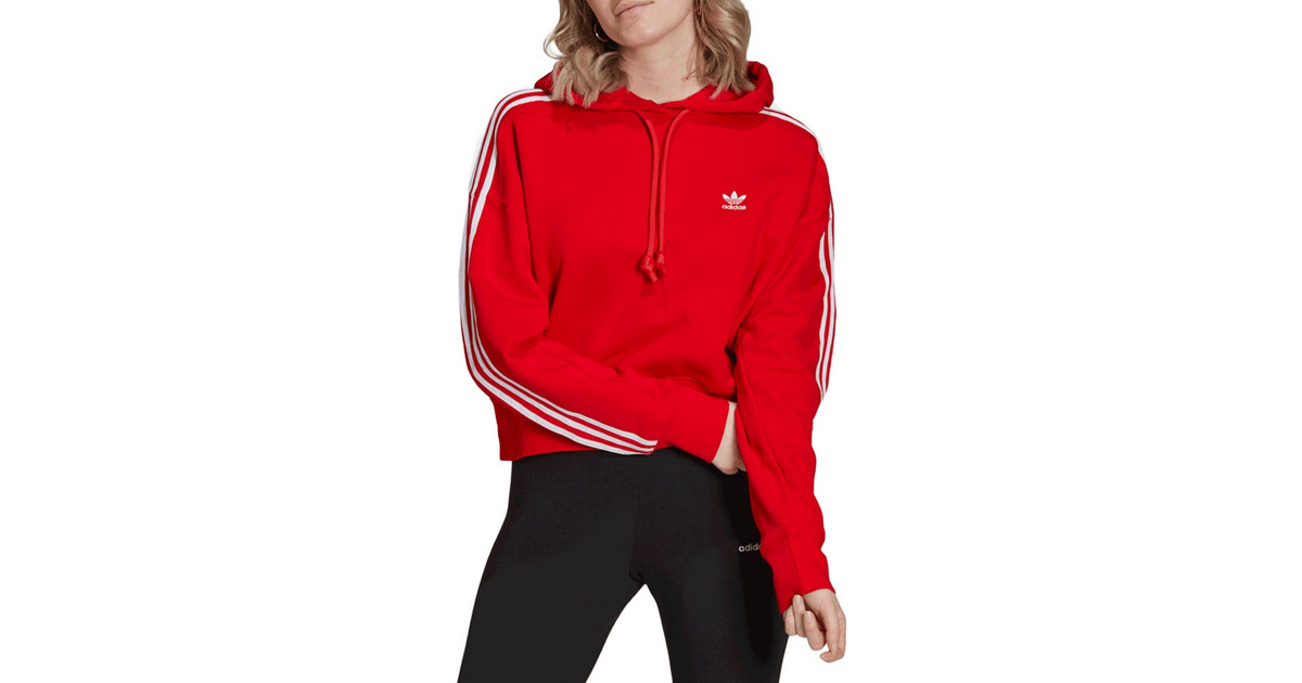 adidas red cropped hoodie