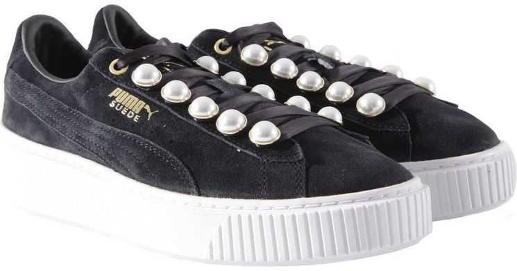 puma suede platform noir