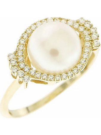 Million diamonds Γυναικείο Δαχτυλίδι από Χρυσό 14K με Πέρλα RZ6701