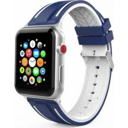 Tech-Protect Welling Λουράκι Σιλικόνης White / Navy Blue (Apple Watch 42 / 44 / 45mm)