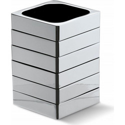 ZICK ZACK pen holder nickel, mirror-polished 9 (h) cm