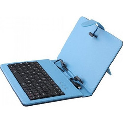 Leather Case with Keyboard for Tablet 8" Blue