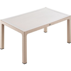 Avant Garde Defence 150 Ορθογώνιο Τραπέζι Κήπου Rattan Μπεζ 150x90x74cm