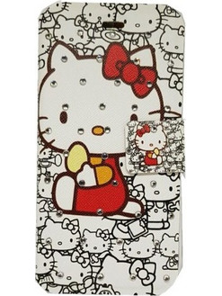 Θήκη iphone 7/8 PU Leather Πορτοφόλι Flip Hello Kitty - 3536 - Λευκό - OEM