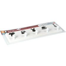 Ξύλινη Κρεμάστρα με 5 άγκιστρα 37x10x2cm σε Λευκό Χρώμα με λεπτομέρια Ρούχα, Hooks & Co 99554 - Hooks & Co