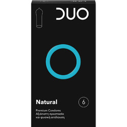 DUO Natural Προφυλακτικά με Λιπαντικό 6τμχ