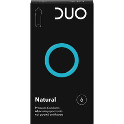 DUO Natural Προφυλακτικά με Λιπαντικό 6τμχ