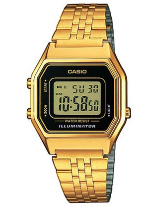 Casio Ψηφιακό Γυναικείο Ρολόι Χρονογράφος με Χρυσό Μεταλλικό Μπρασελέ LA-680WEGA-1ER