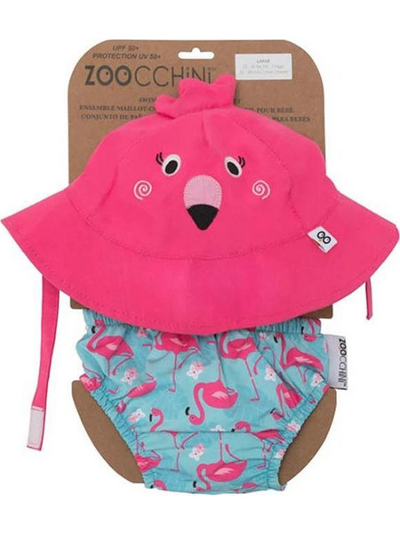 Zoocchini Flamingo Σετ Βρεφικό Μαγιό Πάνα για Κορίτσι Γαλάζιο Φούξια ZOO1706