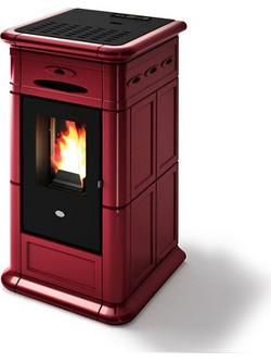 Eva Calor Alina 9 Bordeaux Σόμπα Pellet Αερόθερμη 12kW