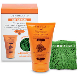 L'Erbolario Summer Kit Crema Solare con Carota Sesamo & Karite Αντηλιακό Προσώπου & Σώματος SPF30 125ml + Δώρο Τσάντα Θαλάσσης