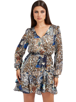 Guess Elea Mini Φόρεμα για Γάμο / Βάπτιση Κρουαζέ Πολύχρωμο W2YK34WEPO0-P78X