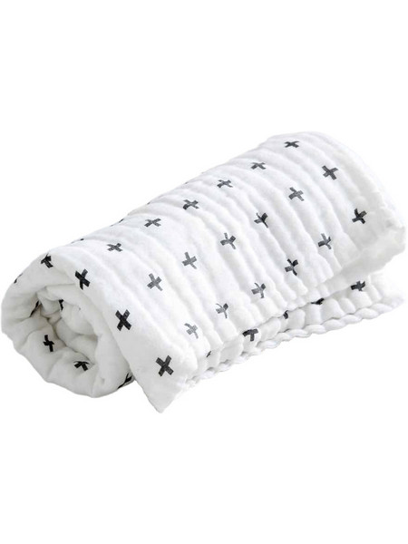 Nima Home Hush Κουβέρτα Αγκαλιάς Βαμβακερή 75x110 Λευκή Γκρι