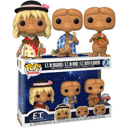 Funko Pop! Movies E.T. In Discuise, E.T. In Robe, E.T. with Flowers 3-Pack E.T. Exclusive