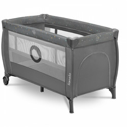 Lionelo Stefi Plus Παρκοκρέβατο με Στρώμα & Δίχτυ Grey Multicolor