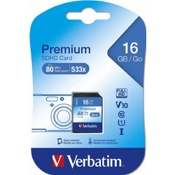 Verbatim x533 Premium SDHC 16GB Class 10 U1 V10 UHS-I