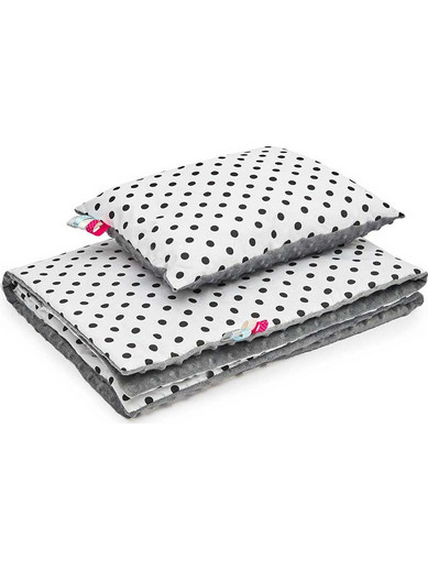 Babyllama Dots Κουβέρτα Αγκαλιάς Βελουτέ 75x100 Μαύρη Λευκή