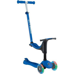 Globber Go Up Sporty Lights Αναδιπλούμενο Παιδικό Πατίνι Τρίτροχο με Κάθισμα & Φωτάκια Navy Μπλε