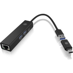 Icy Box IB-HUB1439-LAN USB Hub 3.0 USB-A με 4 Θύρες USB-A / USB-C / Ethernet