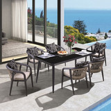 Woodwell Jardin Ε Σετ Τραπεζαρία Κήπου Αλουμίνιο 7τμχ Ανθρακί E6742, S1