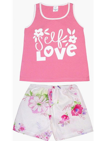 Pretty Baby Παιδική Πιτζάμα Βαμβακερή Καλοκαιρινή Φούξια Lime 63151