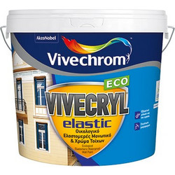 Vivechrom Vivecryl Elastic Eco Οικολογικό Μονωτικό Ακρυλικό Ελαστομερές Χρώμα Εξωτερικού Χώρου Βάση D 10lt