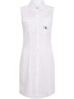 Calvin Klein Mini Καλοκαιρινό Καθημερινό Φόρεμα Σεμιζιέ Λευκό J20J223690-YAF