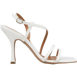 Envie Shoes Γυναικεία Πέδιλα Δερμάτινα Λευκά με Λεπτό Ψηλό Τακούνι E02-19103-33