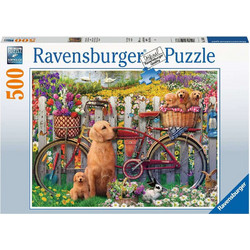 Puzzle Ravensburger Cute Dogs in The Garden 500 Κομμάτια