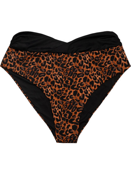 Rock Club Ψηλόμεσο Bikini Slip Animal Print Μαύρο Καφέ BP-1712