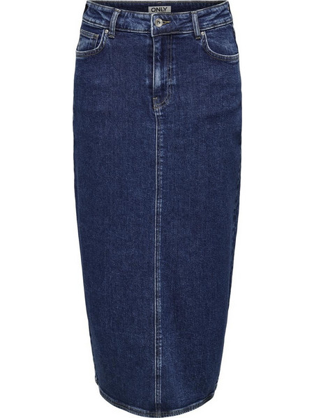 Only Μακριά Φούστα Τζιν Ψηλόμεση Pencil Navy Μπλε 15324985