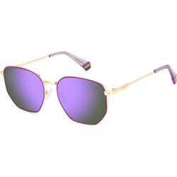 Polaroid Eyewear PLD6214SX S9EMF Γυναικεία Γυαλιά Ηλίου Πολυγωνικά Μεταλλικά Χρυσά με Μωβ Polarized Φακό