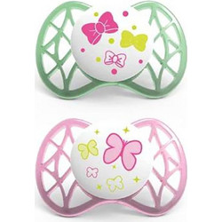 Nuvita Air55 Σιλικόνη Pink Green 0m+ 2τμχ 7061