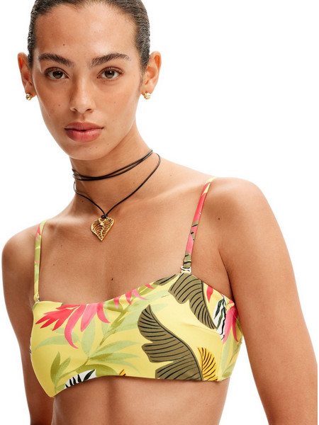 Desigual Bikini Top Μπουστάκι Floral Κίτρινο 24SWMK06-8018