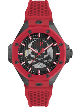 Philipp Plein Royal Ανδρικό Ρολόι Αυτόματο με Κόκκινο Καουτσούκ Λουράκι PWPFA0524