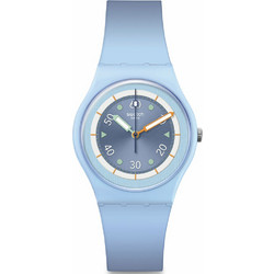 Swatch Frozen Waterfall Γυναικείο Ρολόι με Γαλάζιο Καουτσούκ Λουράκι SO31L100