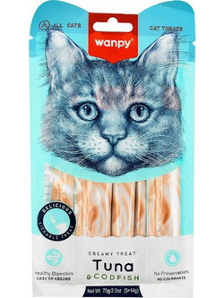 Wanpy Creamy Treat with Tuna & Codfish 70gr