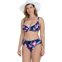 MiandMi Bikini Set Ψηλόμεσο Floral Navy Μπλε Φούξια 24037