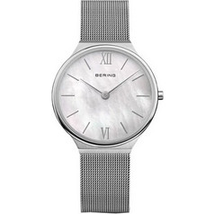 Bering Ultra Slim Γυναικείο Ρολόι με Ασημί Μεταλλικό Μπρασελέ 18434-000