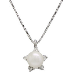 Million Diamonds Γυναικείο Κολιέ από Λευκόχρυσο 18K με Πέρλα & Διαμάντι D13631