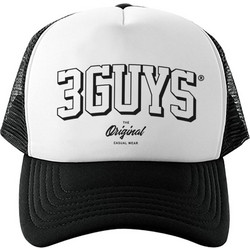 3Guys Ανδρικό Καπέλο Jockey με Δίχτυ Snapback Υφασμάτινο Μαύρο Λευκό 1-124-1-40-4820