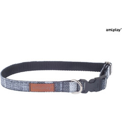 Amiplay London Κολάρο Σκύλου Γκρι 1.5x25-40cm