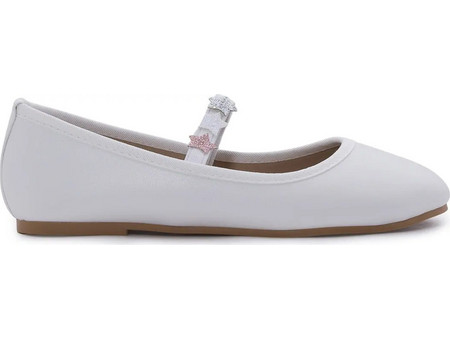 Love4shoes Παιδικές Μπαλαρίνες με Λάστιχο Λευκές 931980